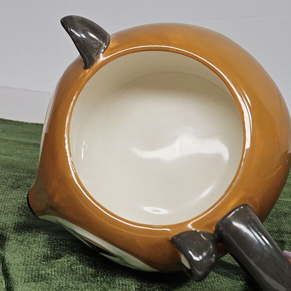 Vtg 3D Cute Red Fox Face Large Target Mug Bow Tie Green Eyes Microwaveable - Picture 5 of 11